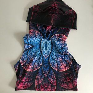 Devil Walking (Etsy) Hooded Crop Festival Top